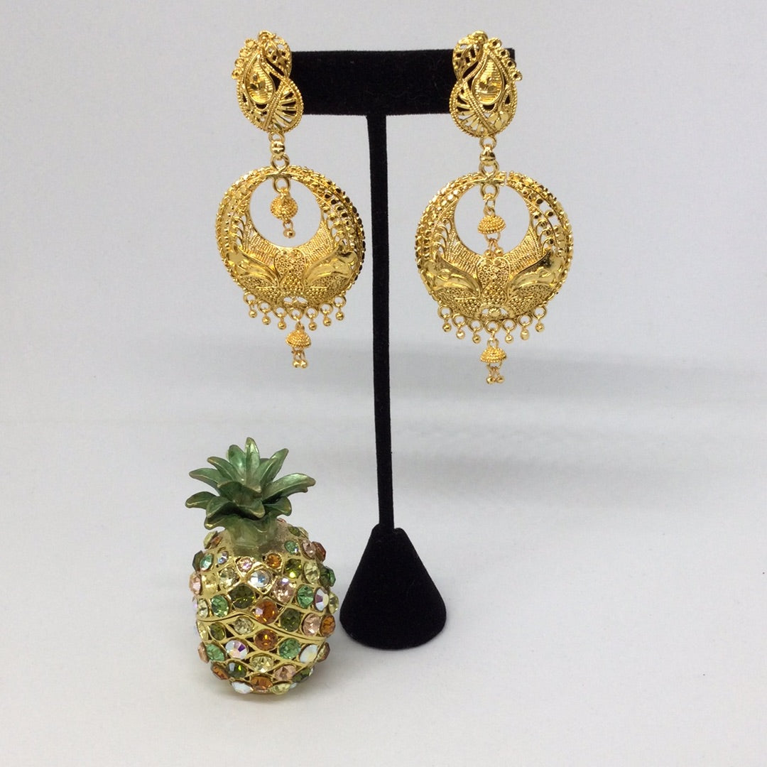 Paisley Phoenix Gold Earrings